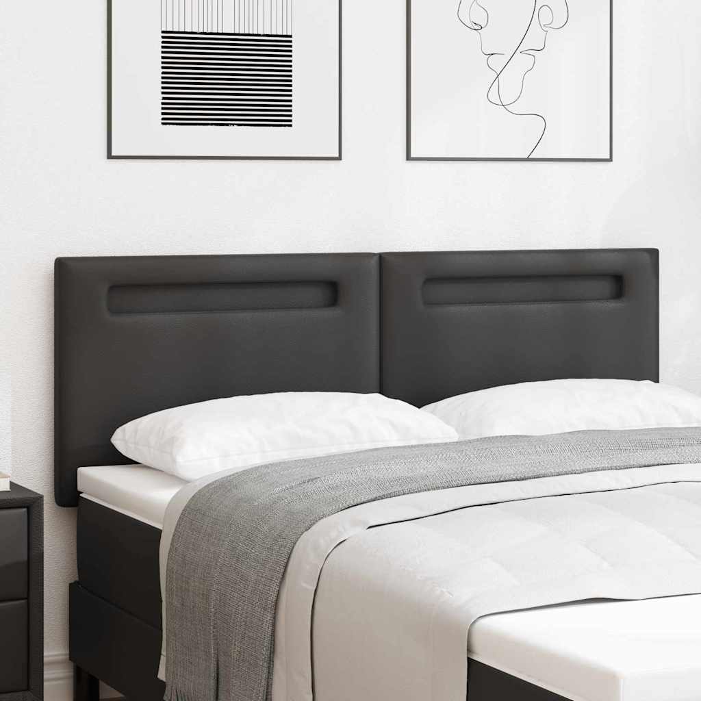 Tête de lit avec des lumières à LED Noir 160 cm PVC - XIOS