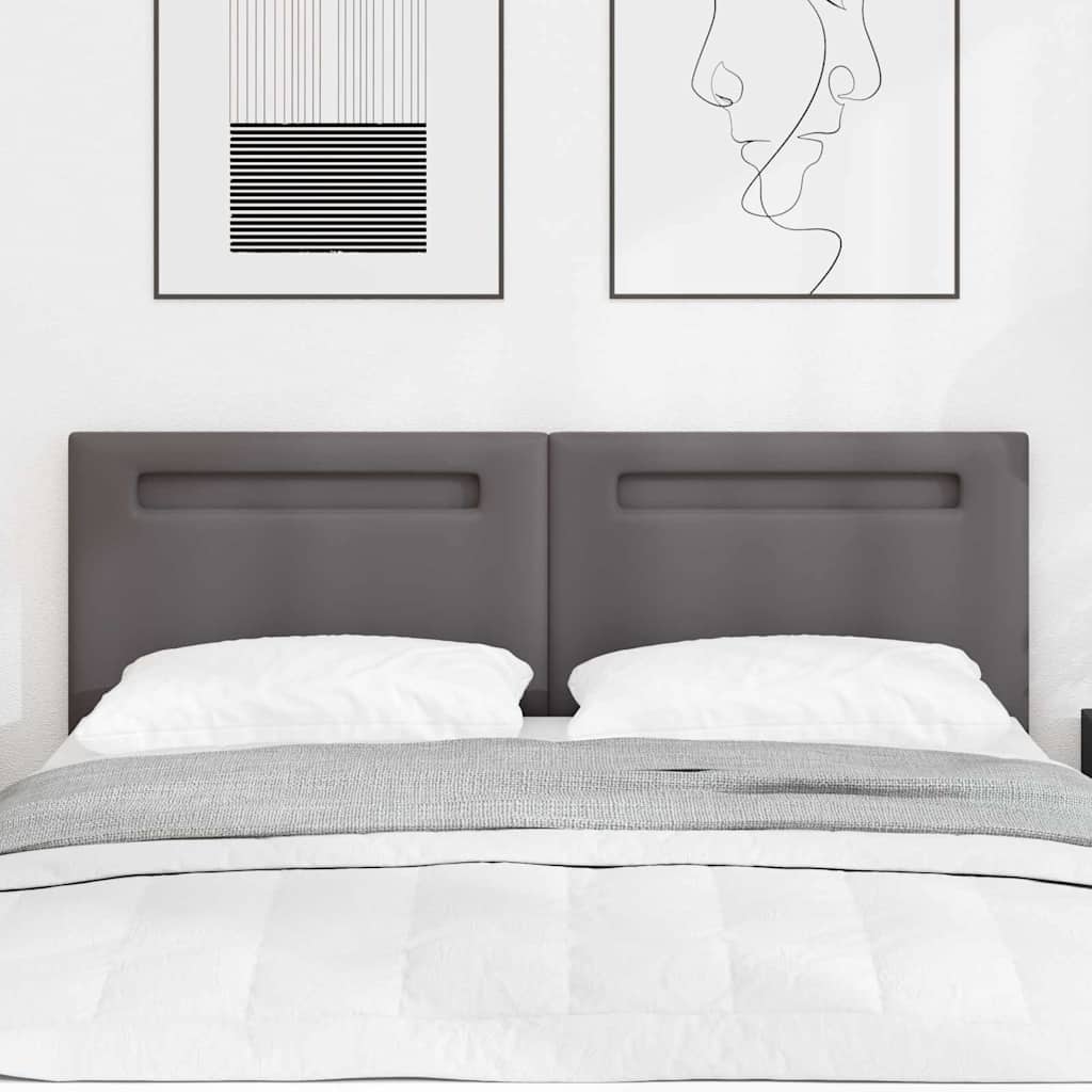 Tête de lit avec des lumières à LED Gris 160 cm PVC - XIOS