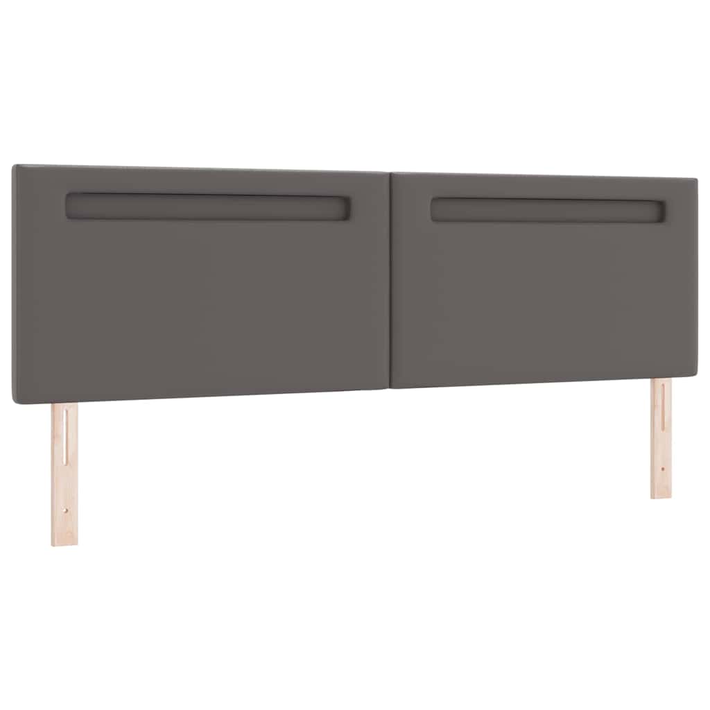 Tête de lit avec des lumières à LED Gris 180 cm PVC - XIOS