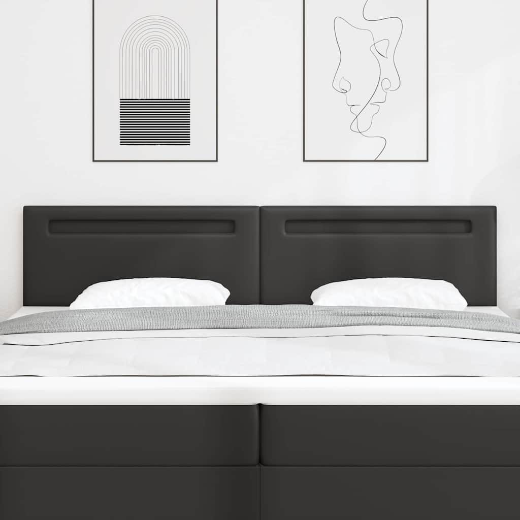 Tête de lit avec des lumières à LED Noir 200 cm PVC - XIOS