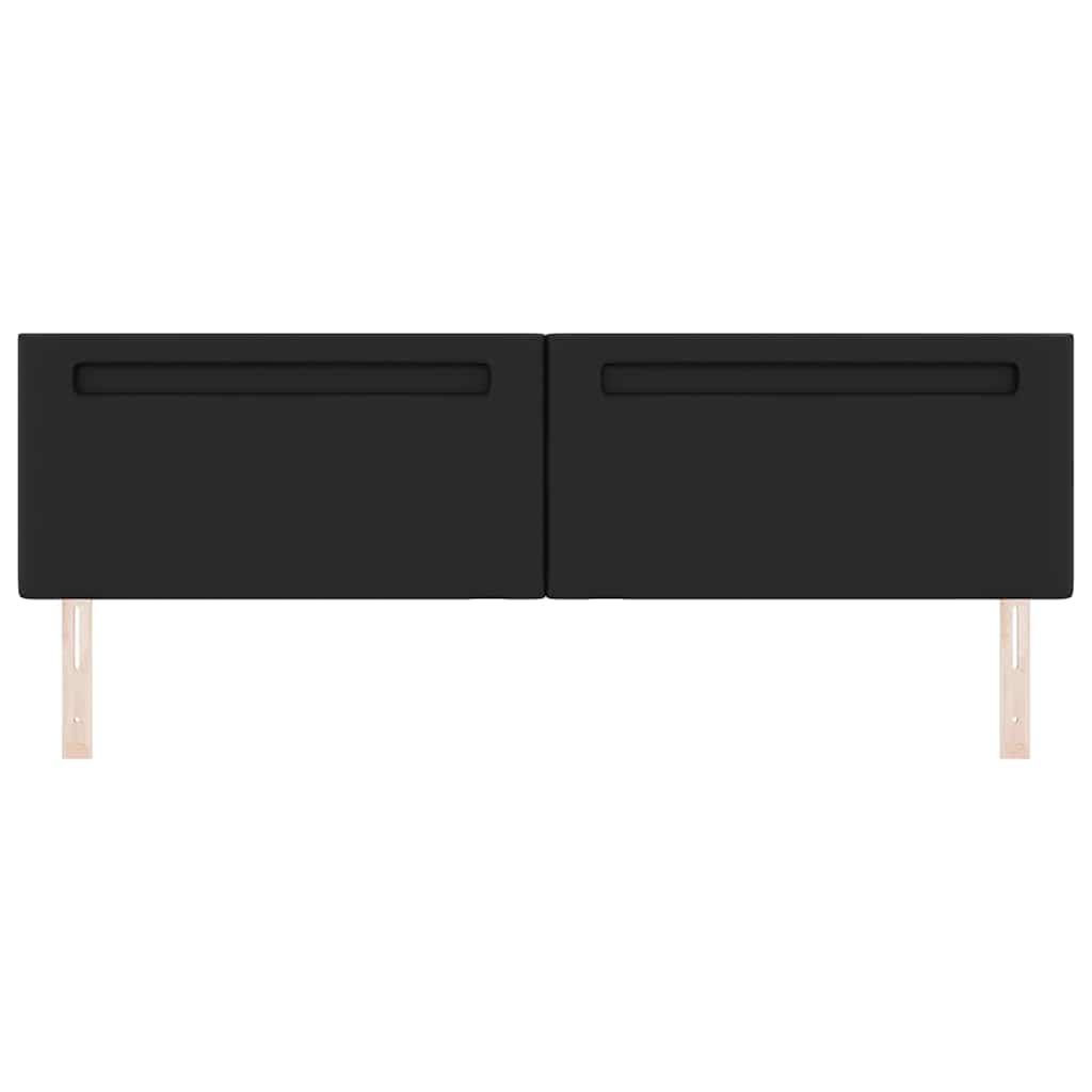Tête de lit avec des lumières à LED Noir 200 cm PVC - XIOS