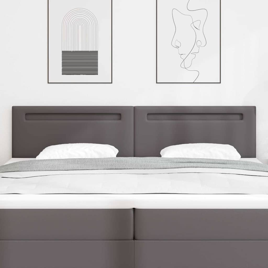 Tête de lit avec des lumières à LED Gris 200 cm PVC - XIOS