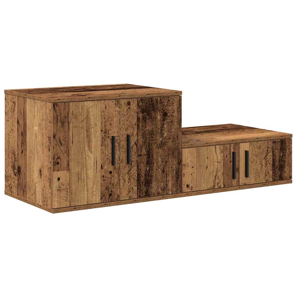 Armoire de rangement 2 pcs Bois ancien 118 x 41 x 40 cm - XIOS