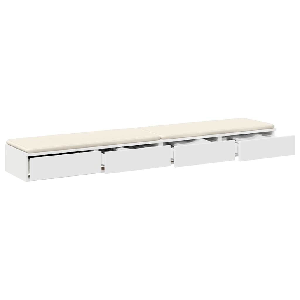 Tiroirs de lit Blanc 200 x 36,5 x 16,5 cm Bois d'ingénierie - XIOS