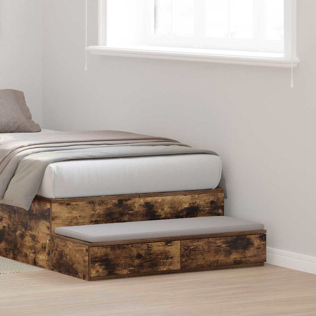 Tiroirs de lit Chêne fumé 80 x 36,5 x 16,5 cm Bois d'ingénierie - XIOS