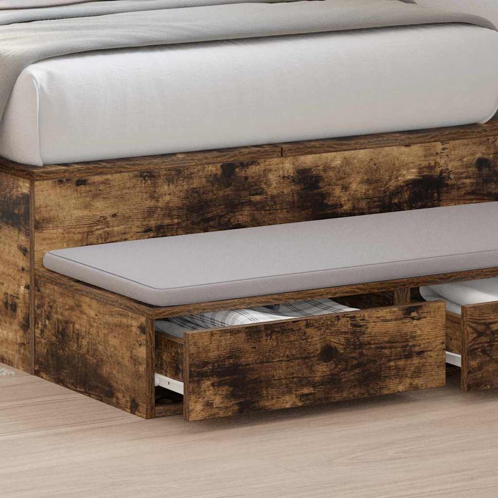 Tiroirs de lit Chêne fumé 80 x 36,5 x 16,5 cm Bois d'ingénierie - XIOS