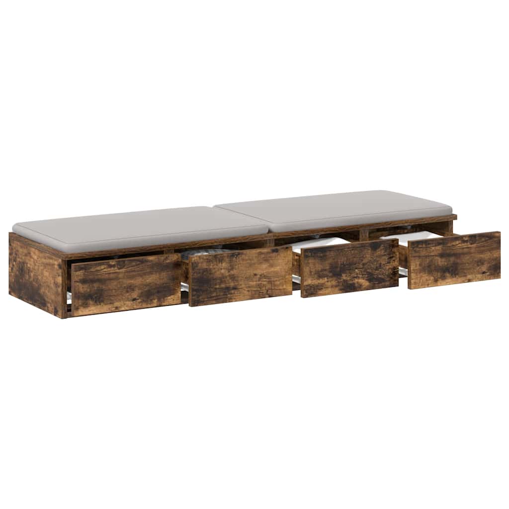 Tiroirs de lit avec tiroir Chêne fumé 120 x 36,5 x 16,5 cm - XIOS