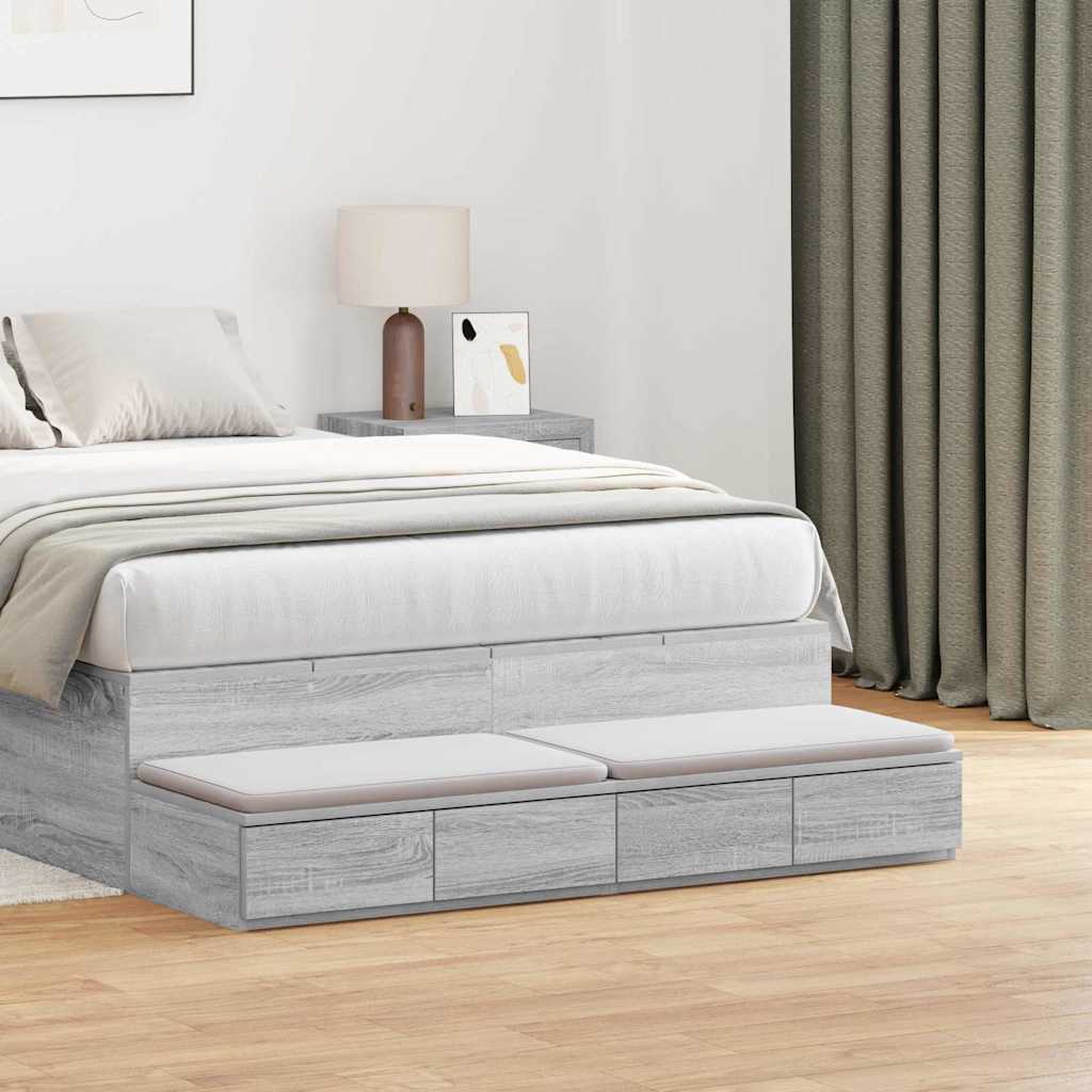 Tiroirs de lit avec tiroir Gris Sonoma 120 x 36,5 x 16,5 cm - XIOS