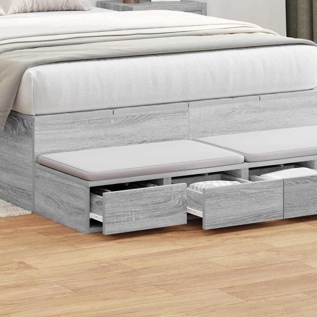 Tiroirs de lit avec tiroir Gris Sonoma 120 x 36,5 x 16,5 cm - XIOS