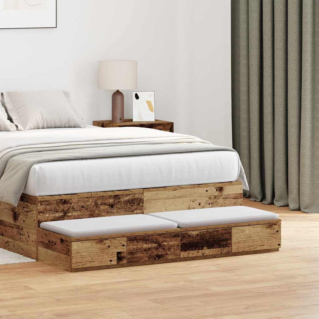 Tiroirs de lit avec tiroir Bois ancien 120 x 36,5 x 16,5 cm - XIOS