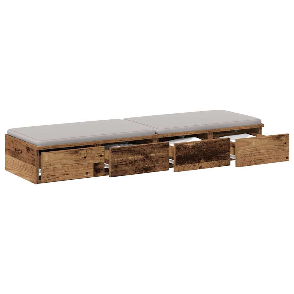 Tiroirs de lit avec tiroir Bois ancien 120 x 36,5 x 16,5 cm - XIOS