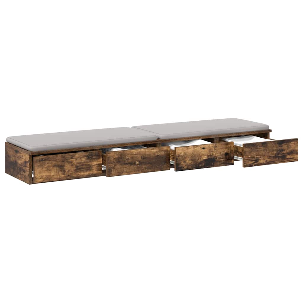 Tiroirs de lit avec tiroir Chêne fumé 140 x 36,5 x 16,5 cm - XIOS