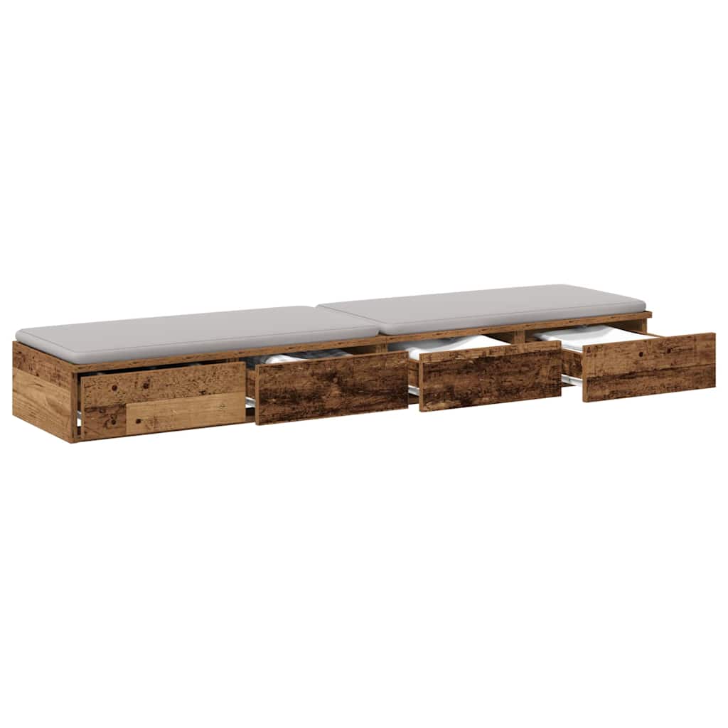 Tiroirs de lit avec tiroir Bois ancien 140 x 36,5 x 16,5 cm - XIOS