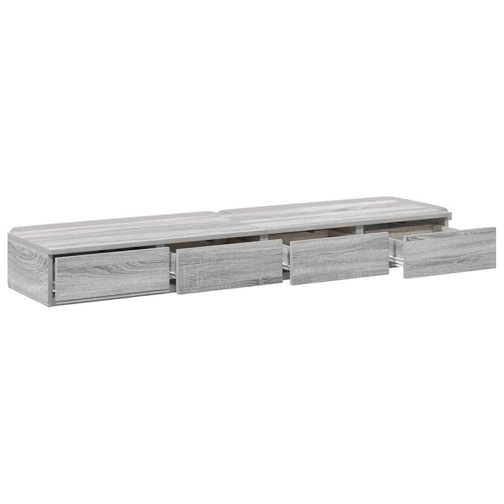 Tiroirs de lit avec tiroir Gris Sonoma 150 x 36,5 x 16,5 cm - XIOS