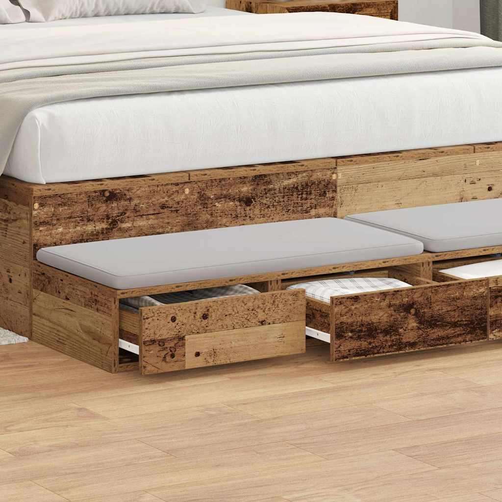 Tiroirs de lit avec tiroir Bois ancien 150 x 36,5 x 16,5 cm - XIOS