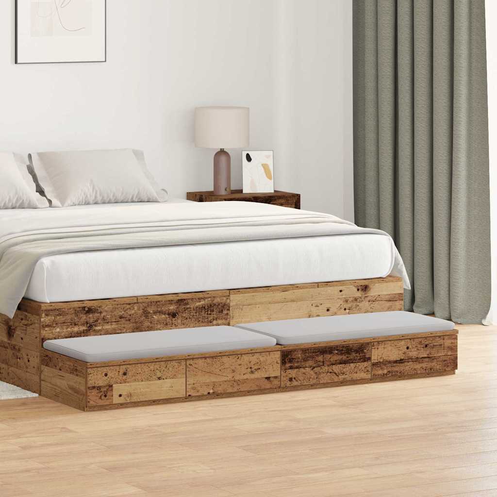 Tiroirs de lit avec tiroir Bois ancien 160 x 36,5 x 16,5 cm