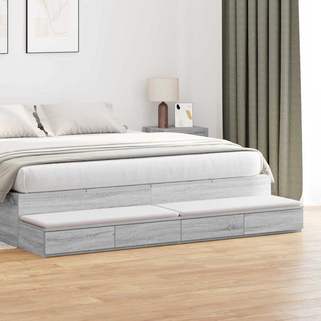 Tiroirs de lit avec tiroir Gris Sonoma 180 x 36,5 x 16,5 cm - XIOS