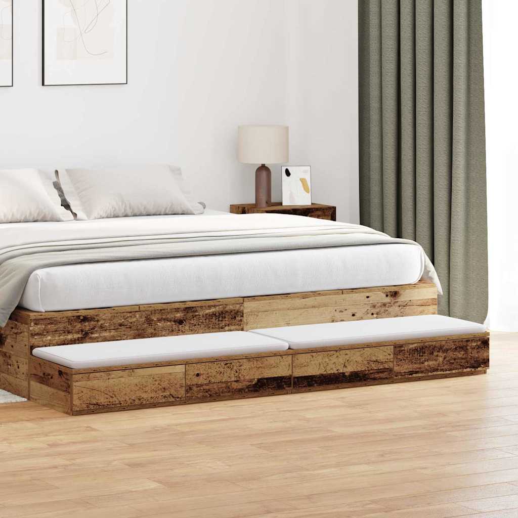 Tiroirs de lit avec tiroir Bois ancien 180 x 36,5 x 16,5 cm - XIOS