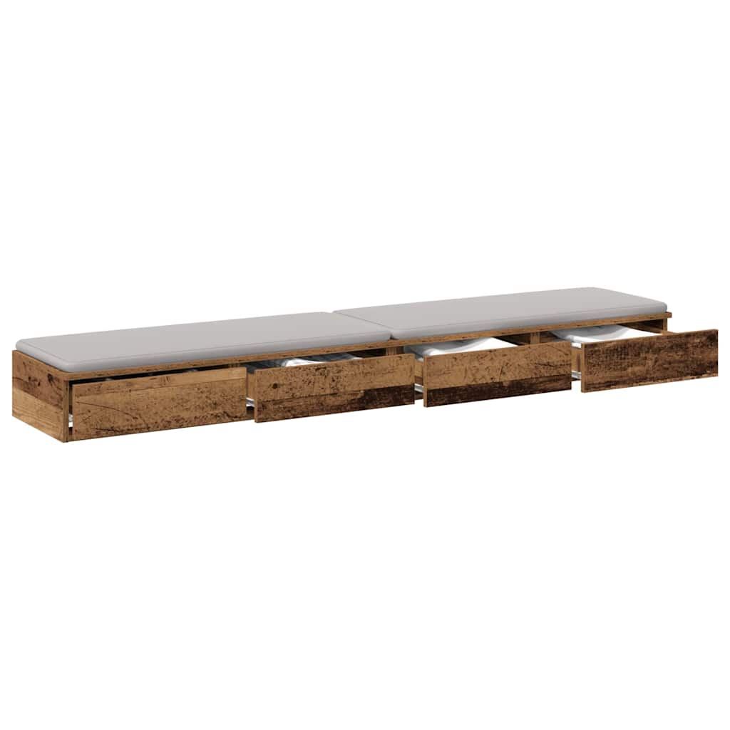 Tiroirs de lit avec tiroir Bois ancien 180 x 36,5 x 16,5 cm - XIOS