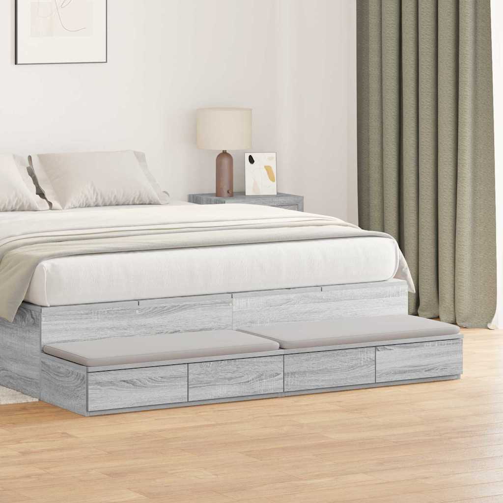 Tiroirs de lit avec tiroir Gris Sonoma 135 x 36,5 x 16,5 cm - XIOS