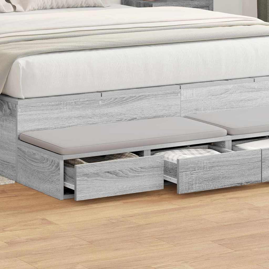Tiroirs de lit avec tiroir Gris Sonoma 135 x 36,5 x 16,5 cm - XIOS