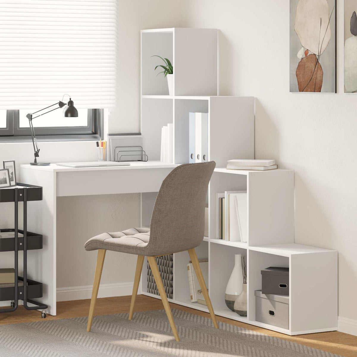 Bureau d’angle Blanc 101,5 x 149,5 x 149,5 cm Bois d’ingénierie - XIOS