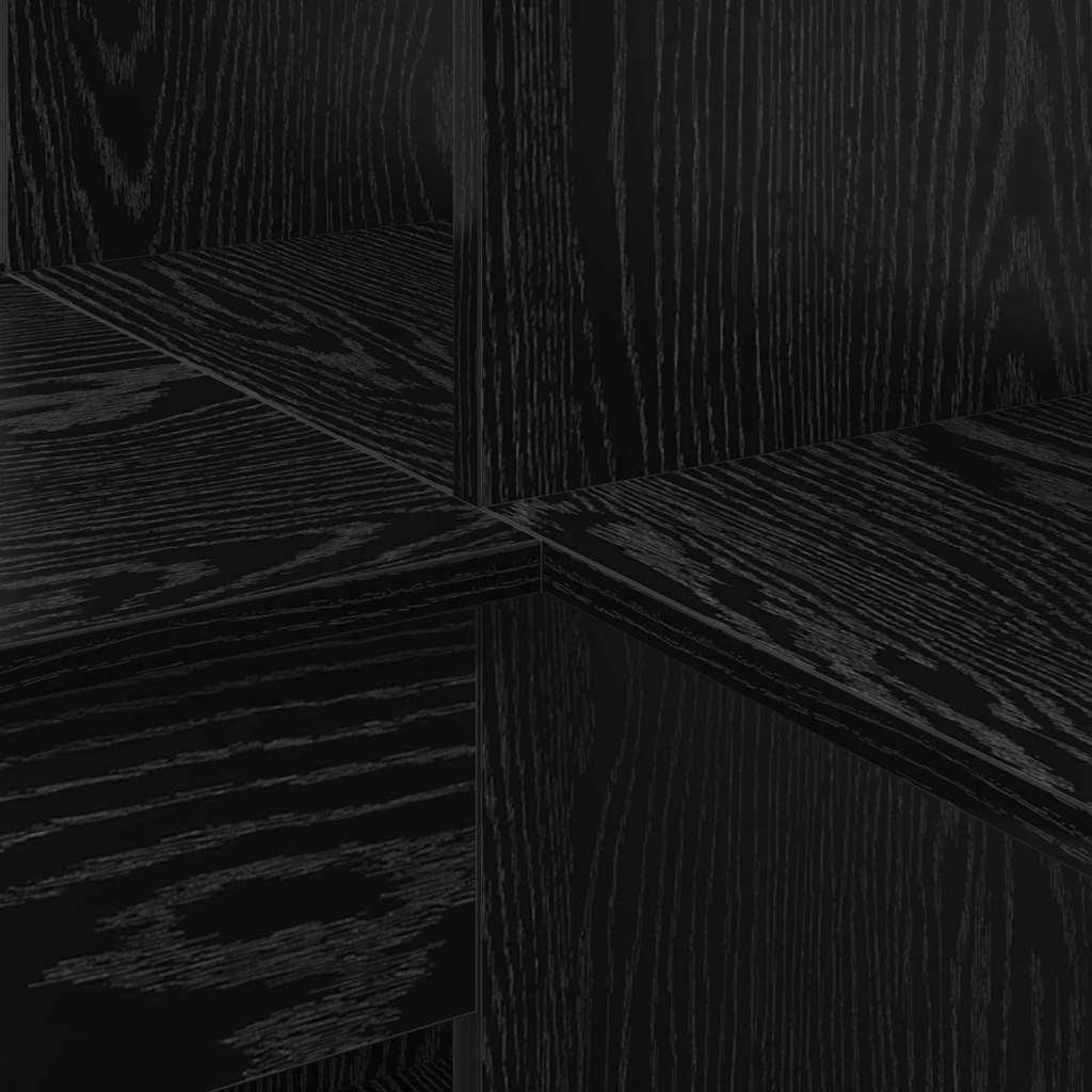 Bureau d'angle avec étagère Chêne noir 101,5 x 149,5 x 149,5 cm