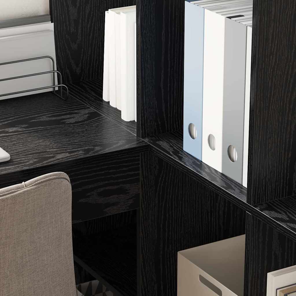 Bureau d'angle avec étagère Chêne noir 101,5 x 149,5 x 149,5 cm