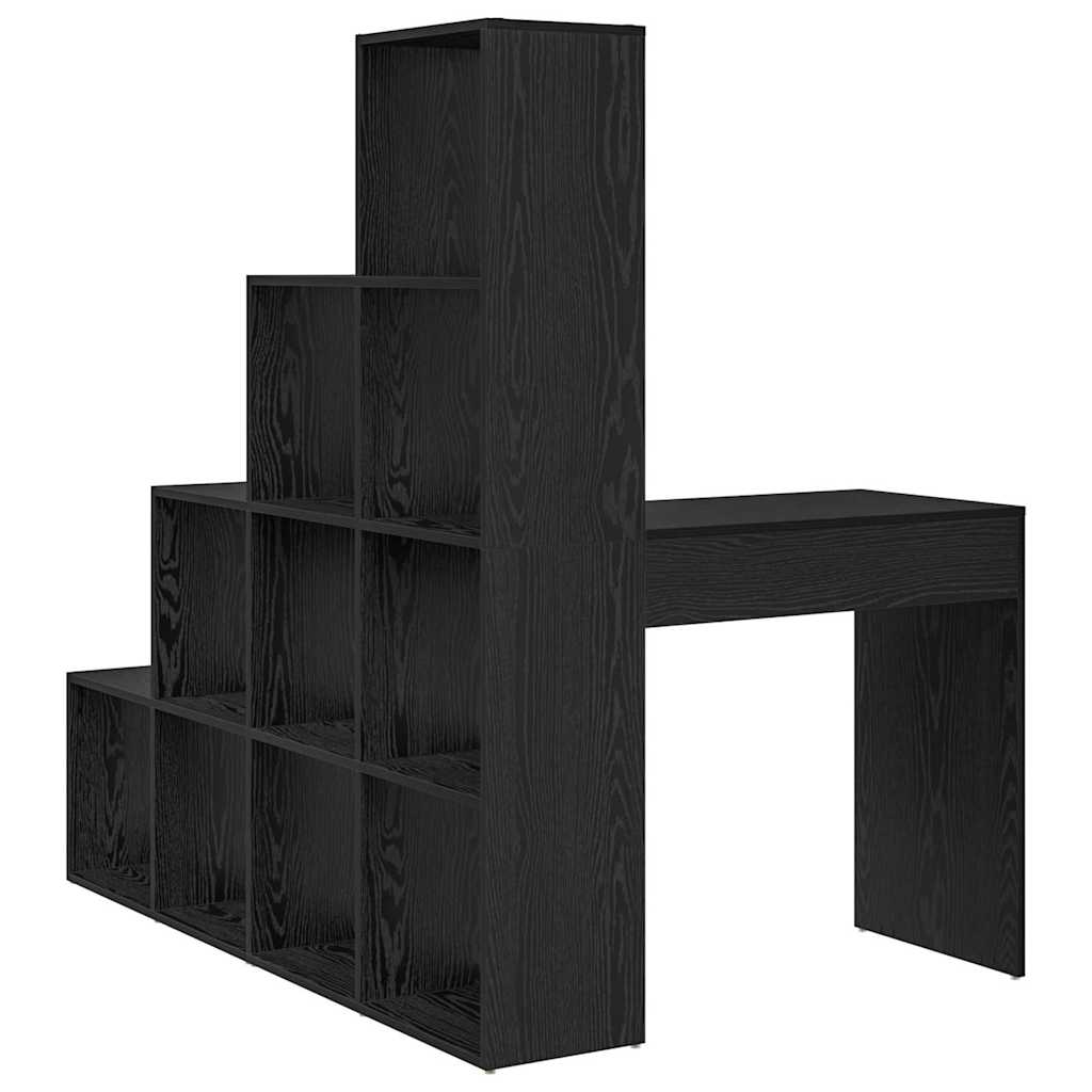 Bureau d'angle avec étagère Chêne noir 101,5 x 149,5 x 149,5 cm