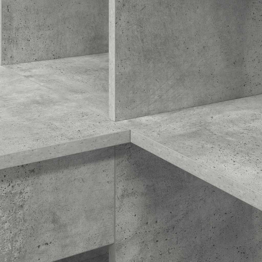 Bureau d'angle avec étagère Gris béton 101,5 x 149,5 x 149,5 cm - XIOS