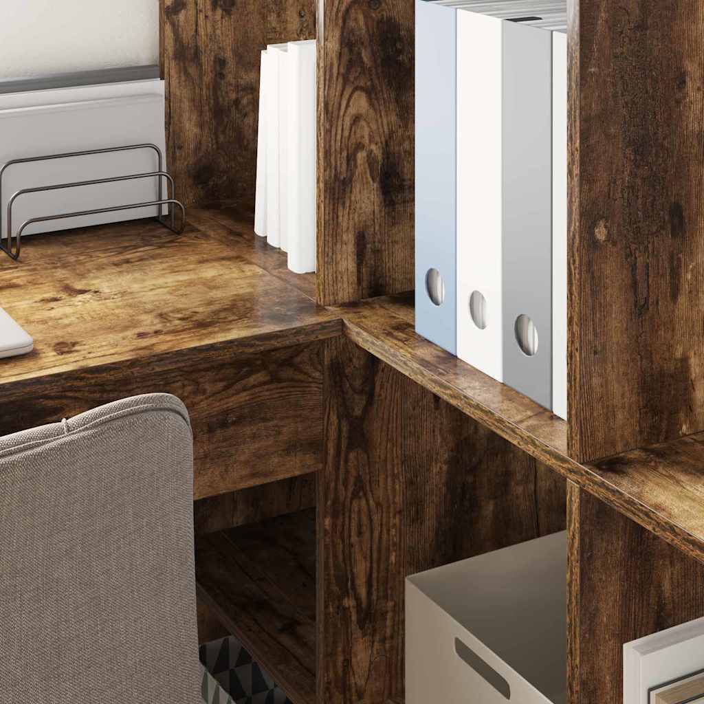 Bureau d'angle avec étagère Chêne fumé 101,5 x 149,5 x 149,5 cm - XIOS