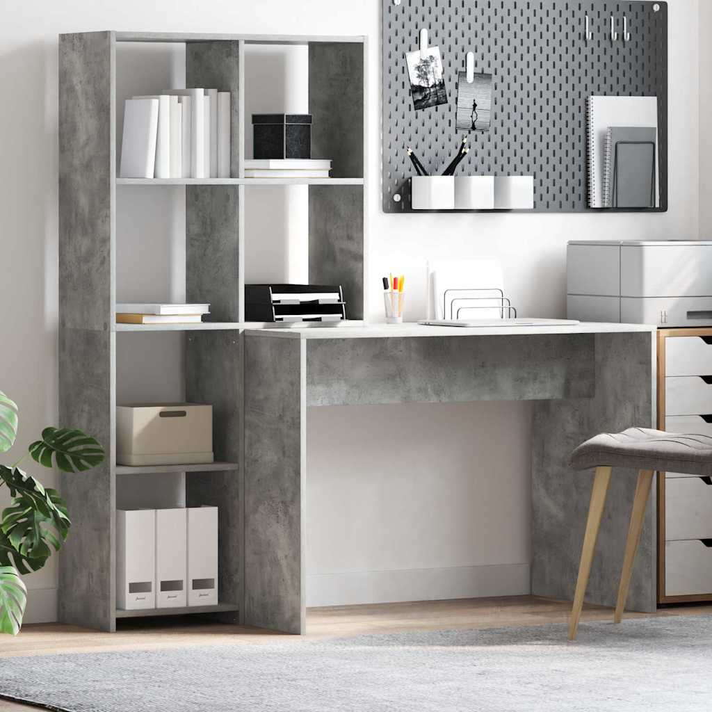 Bureau Gris béton 138,5 x 55 x 143 cm Bois d'ingénierie - XIOS