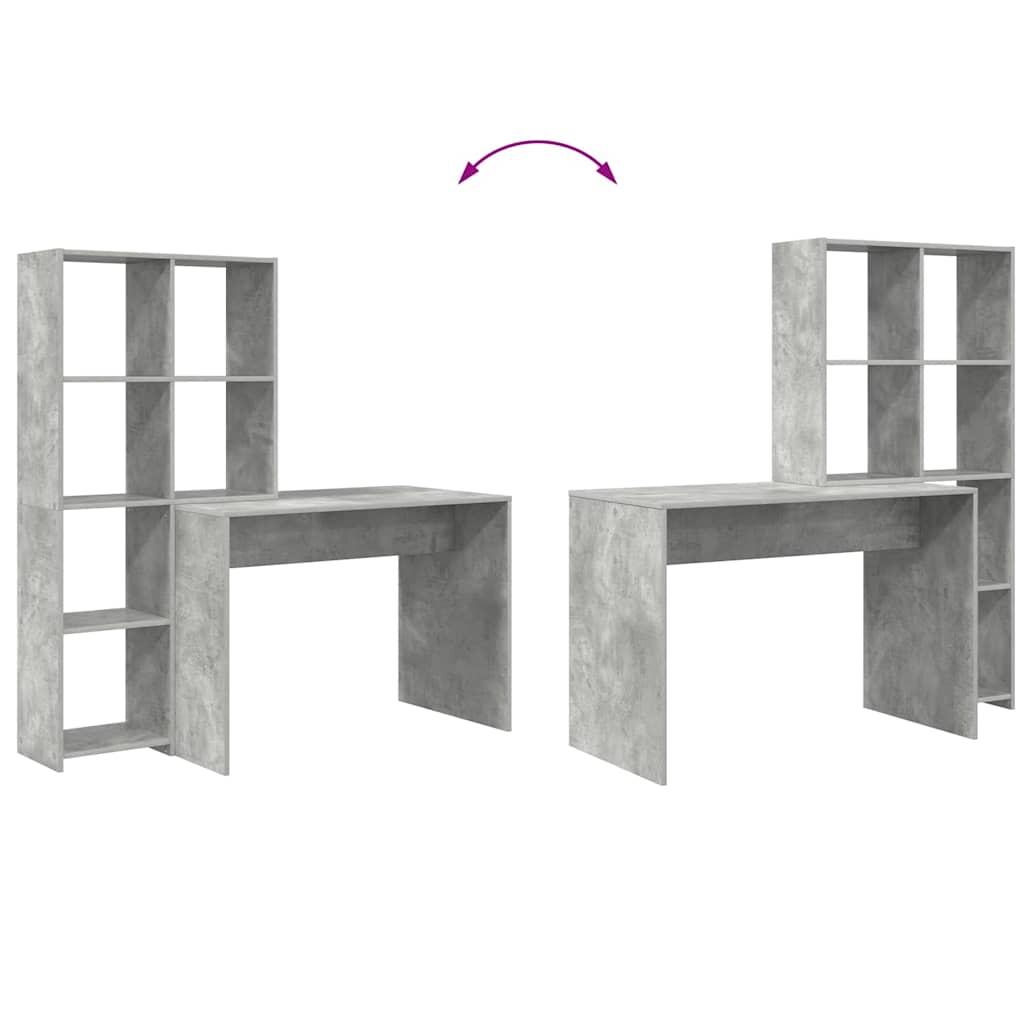 Bureau Gris béton 138,5 x 55 x 143 cm Bois d'ingénierie - XIOS