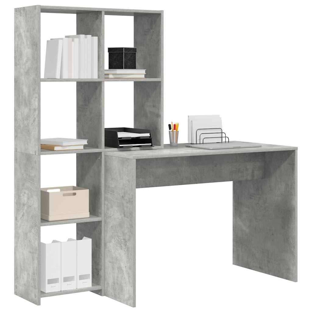 Bureau Gris béton 138,5 x 55 x 143 cm Bois d'ingénierie - XIOS