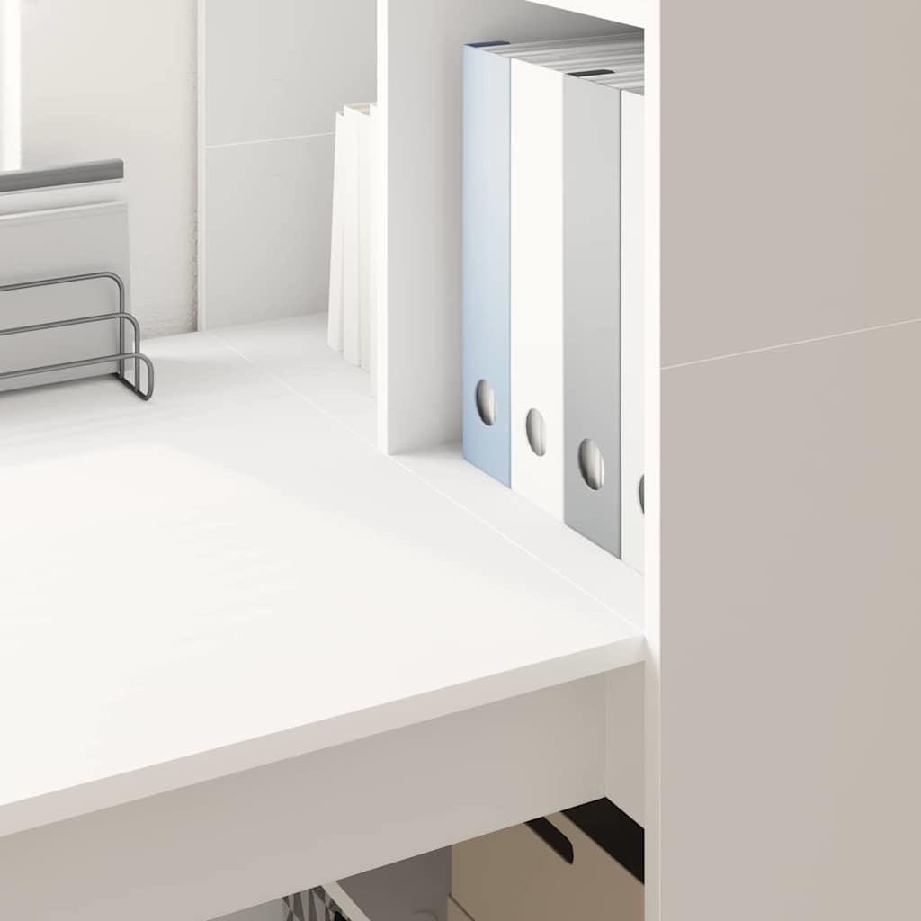 Bureau avec étagère Blanc 122 x 67 x 145 cm Bois d'ingénierie - XIOS