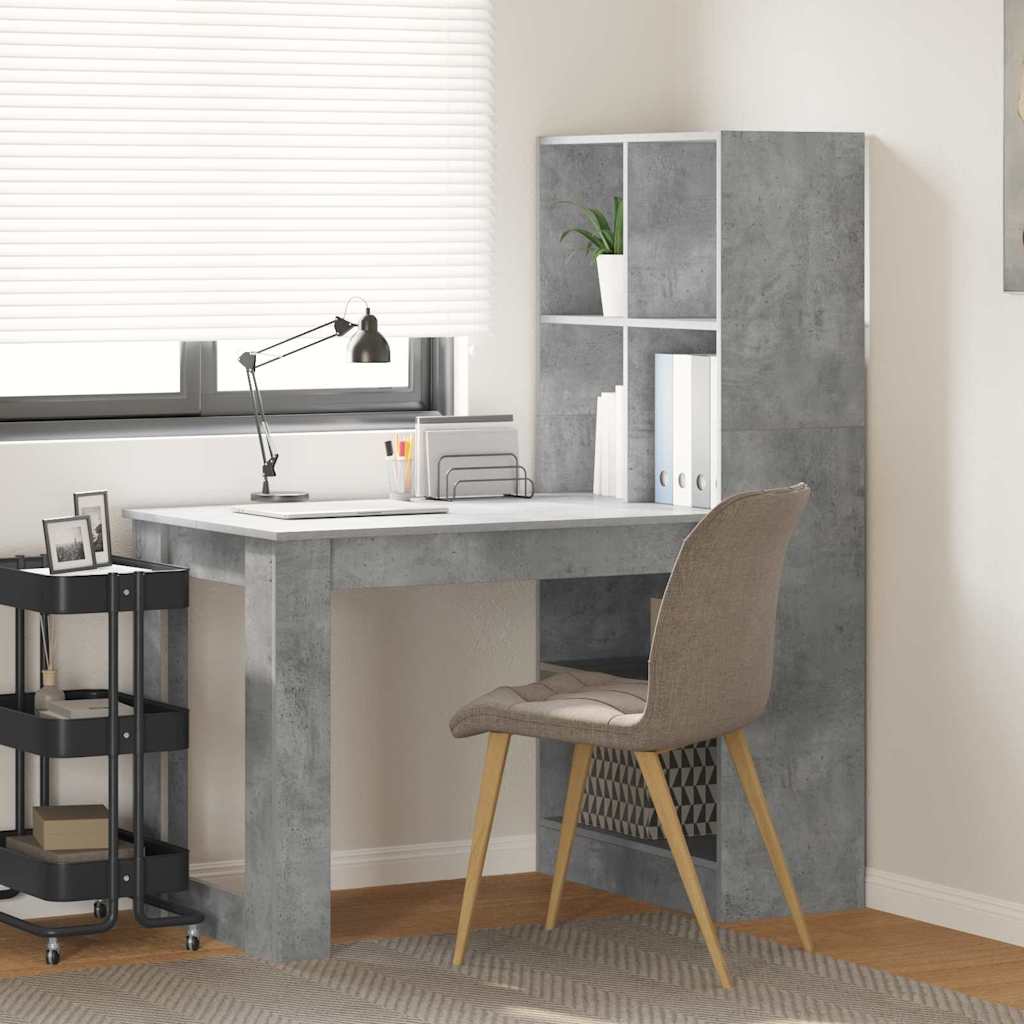 Bureau Gris béton Bois d'ingénierie 122 x 67 x 145 cm