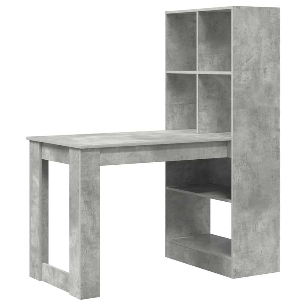 Bureau Gris béton Bois d'ingénierie 122 x 67 x 145 cm
