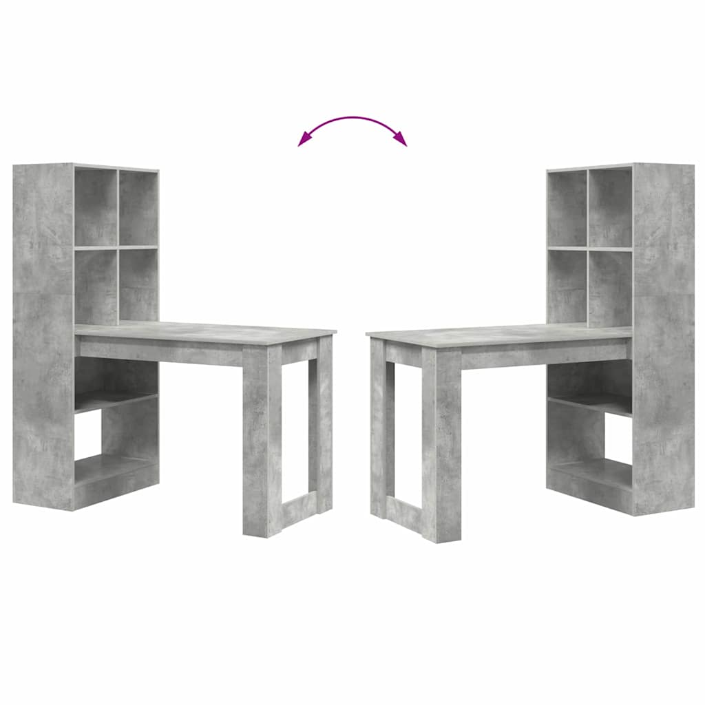 Bureau Gris béton Bois d'ingénierie 122 x 67 x 145 cm