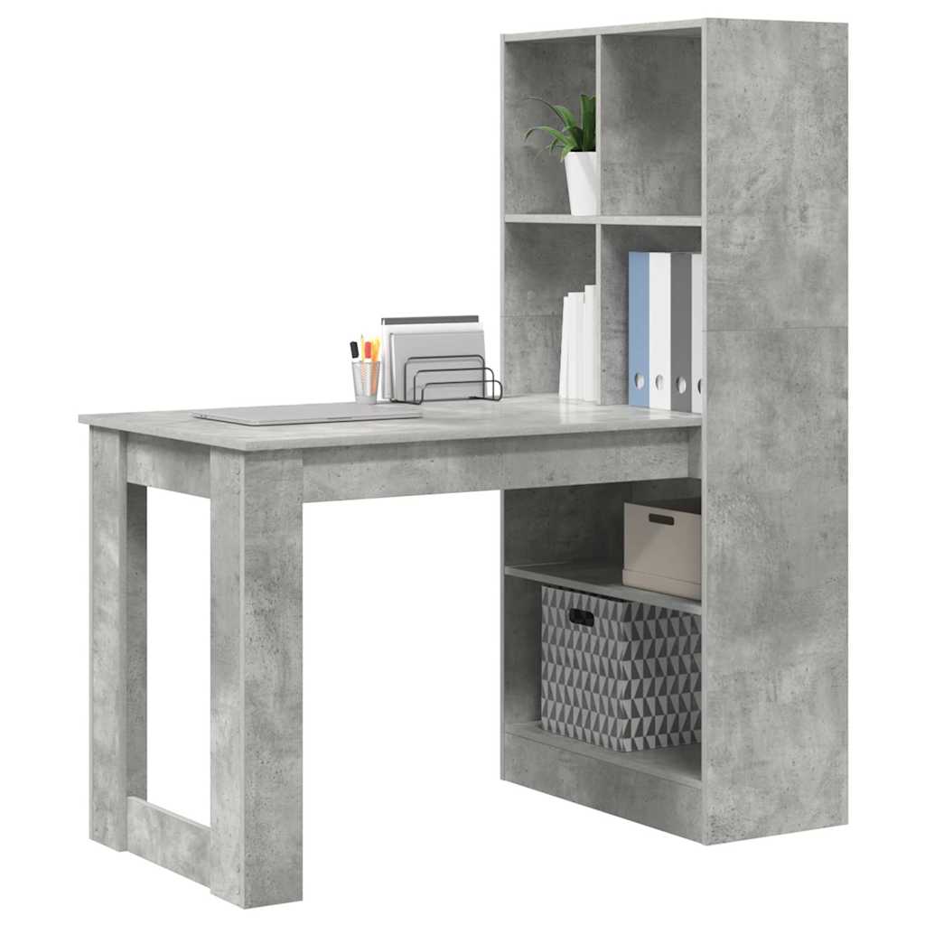 Bureau Gris béton Bois d'ingénierie 122 x 67 x 145 cm