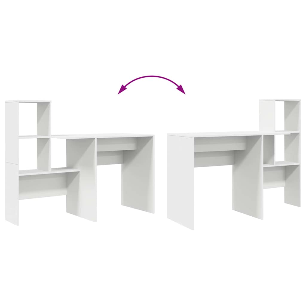 Bureau Blanc Bois d'ingénierie 131,5 x 50 x 106,5 cm