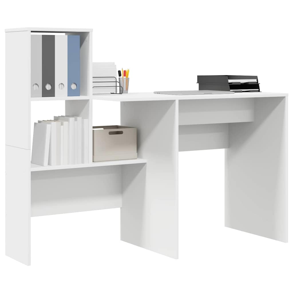 Bureau Blanc Bois d'ingénierie 131,5 x 50 x 106,5 cm