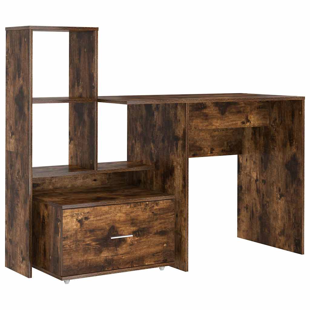 Bureau Chêne fumé 131,5 x 50 x 106,5 cm Bois d'ingénierie - XIOS