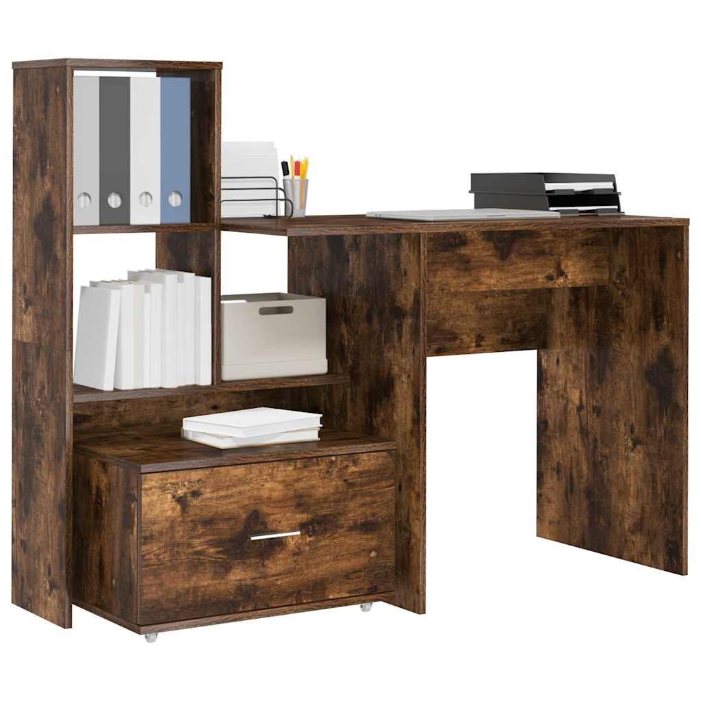 Bureau Chêne fumé Bois d'ingénierie 131,5 x 50 x 106,5 cm