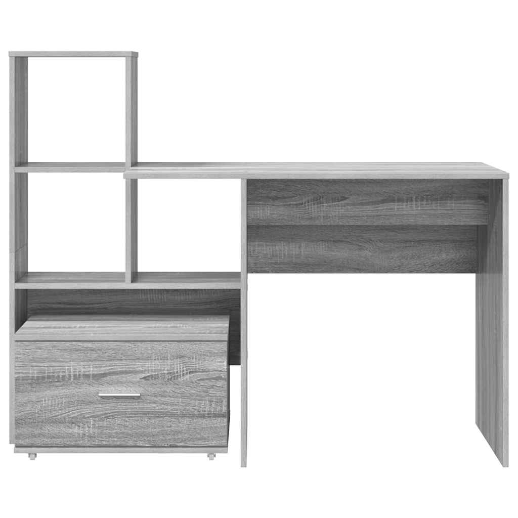 Bureau Gris Sonoma 131,5 x 50 x 106,5 cm Bois d'ingénierie - XIOS