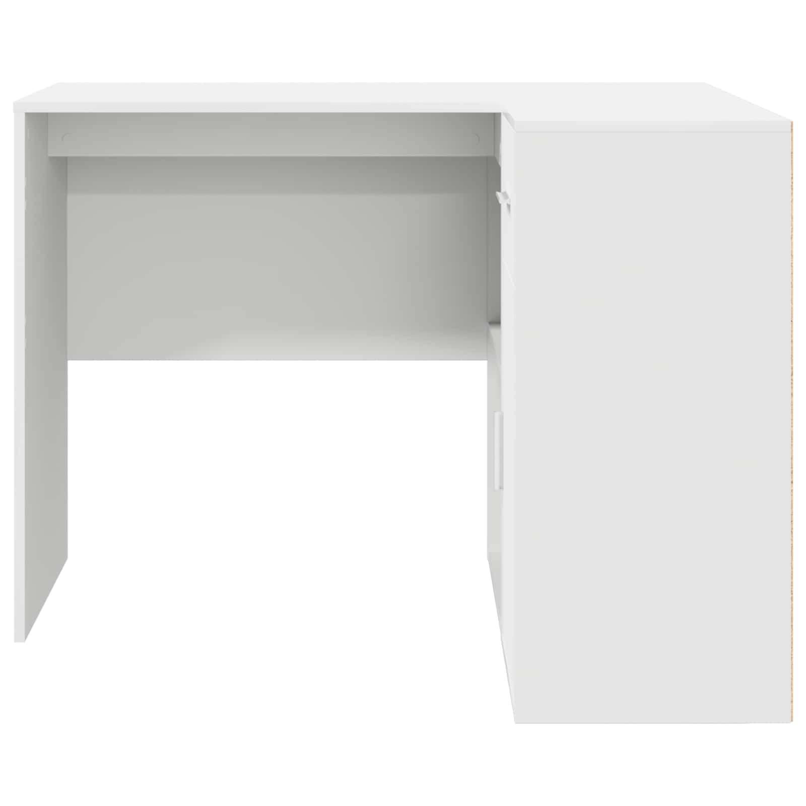Bureau d'angle avec tiroir avec étagère Blanc 102 x 88 x 75 cm