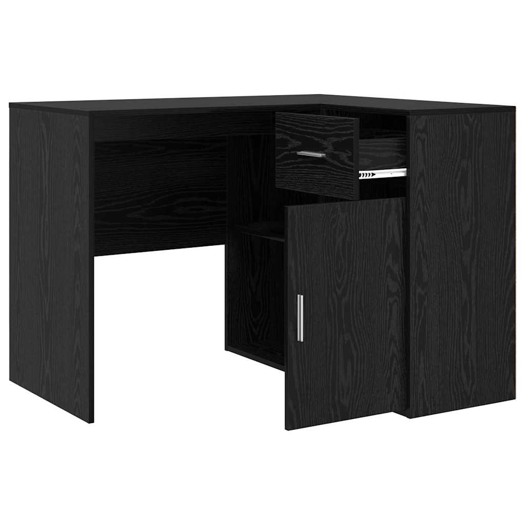 Bureau d'angle avec tiroir Chêne noir 102 x 88 x 75 cm