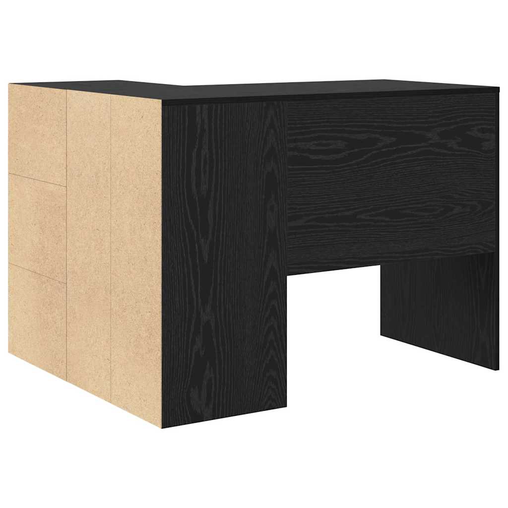 Bureau d'angle avec tiroir Chêne noir 102 x 88 x 75 cm