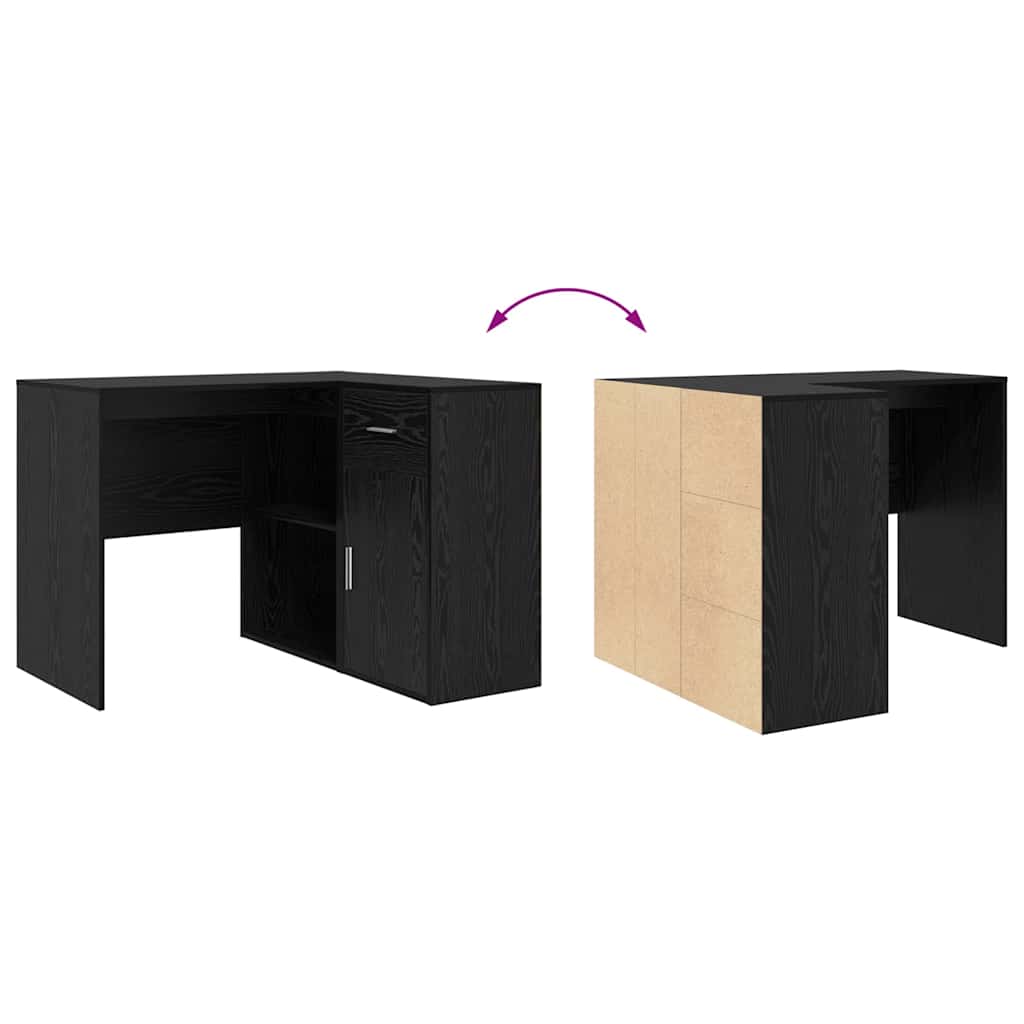 Bureau d'angle avec tiroir Chêne noir 102 x 88 x 75 cm
