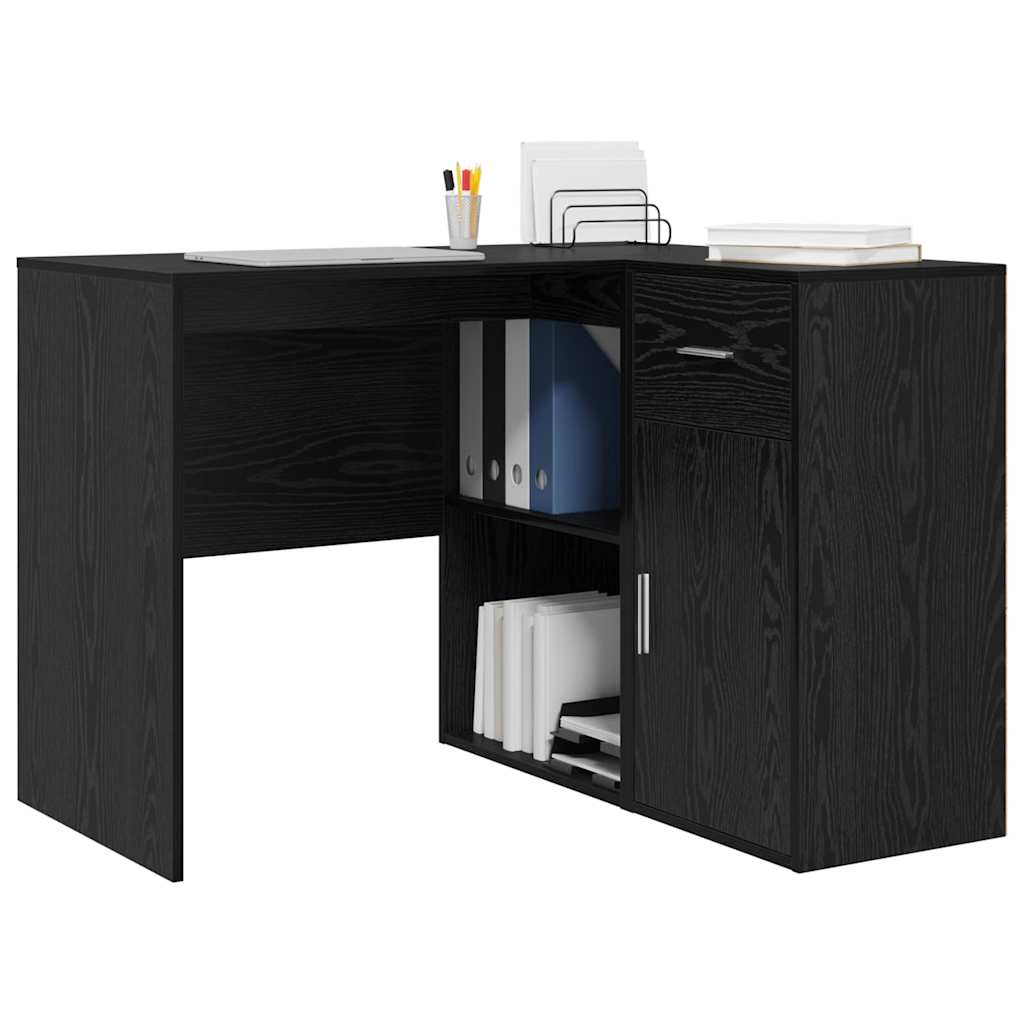 Bureau d'angle avec tiroir Chêne noir 102 x 88 x 75 cm