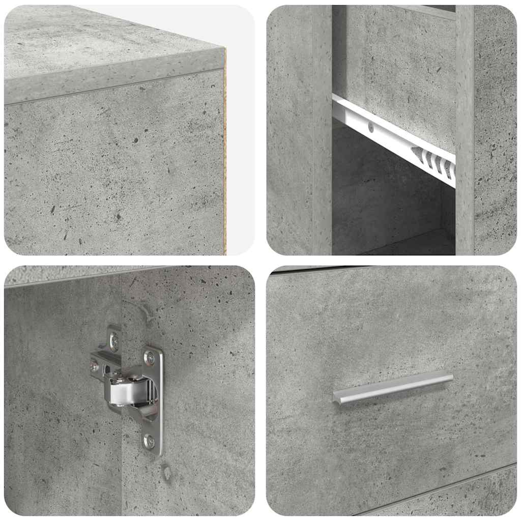 Bureau d'angle avec tiroir Gris béton 102 x 88 x 75 cm